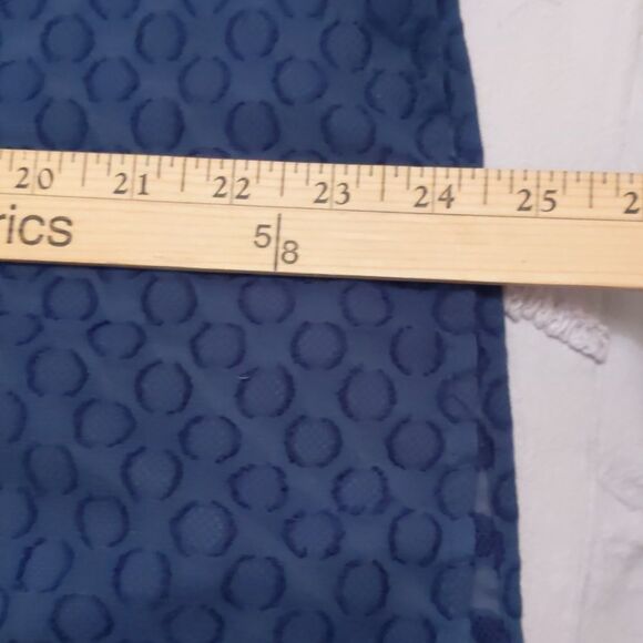 GNU Oversized Navy Blue Women's Top NWT Textured Dots Sheer Gather Accent Sz M - Picture 8 of 10